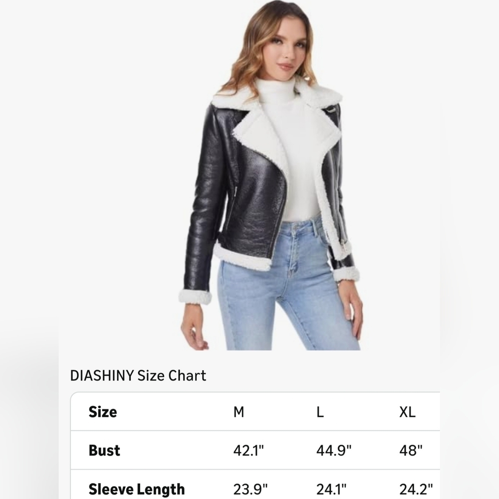 Faux Leather Shearing Fur Winter Coat - Picture 5 of 8